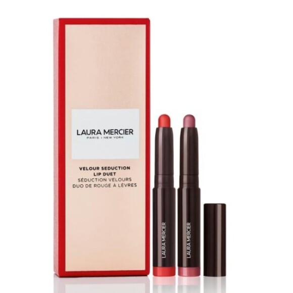 Laura Mercier 2 Piece Velour Seduction Lip Duet Set Pencil Crayon Dominate Fresh - Picture 1 of 2